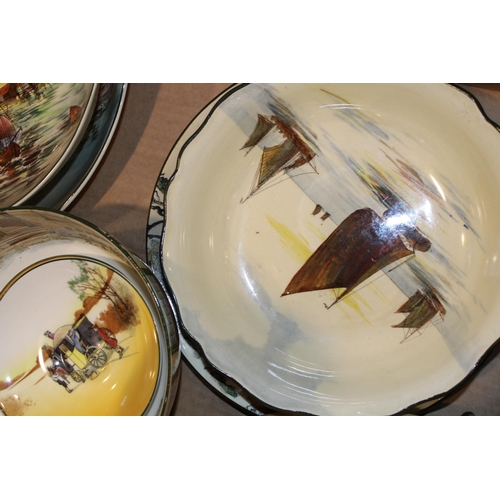 263 - A collection of Royal Doulton Series ware to include 'Cotswold Shepherd' 24cm bowl, 'Brittany Fisher... 