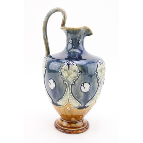 277 - Doulton Lambeth jug with Art Nouveau floral decoration, 23.5cm tall.