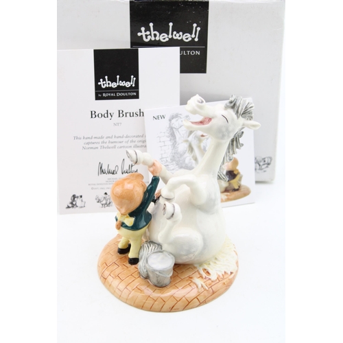 281 - Royal Doulton Thelwell Pony 'Body Brush' In original box with certificate. Height 15cm.