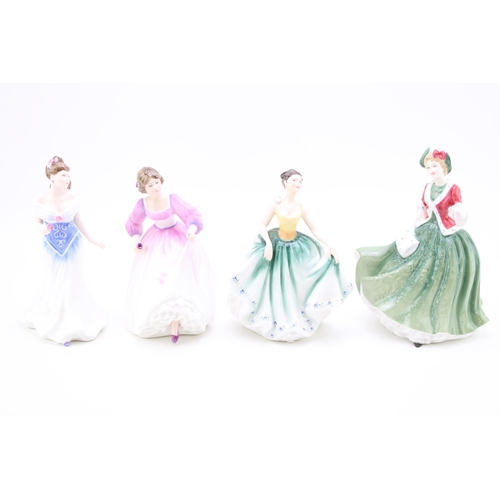 285 - Royal Doulton figurines to include Ashley, Christmas Day 2000, Cynthia and For You (4).