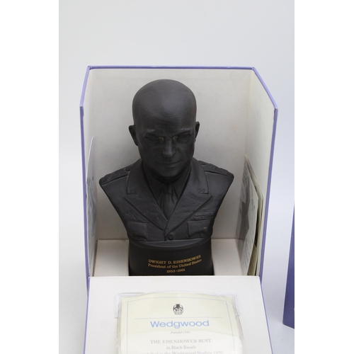 312 - A boxed Wedgwood Black Basalt 'The Eisenhower Bust', modelled in the Wedgwood Studios 1970. Limited ... 