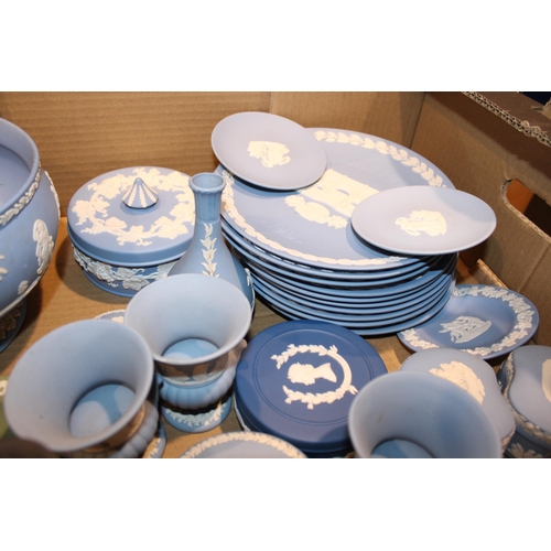 315 - A collection of Wedgwood Jasperware items to include vases, bud vases, lidded pots, trinket trays an... 