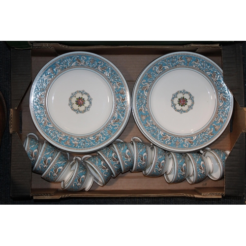 316 - A large collection of Wedgwood Turquoise Florentine tea and dinner ware to include coffee pot, cream... 