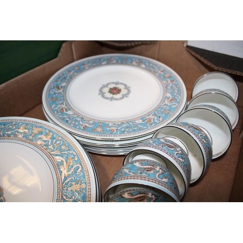 316 - A large collection of Wedgwood Turquoise Florentine tea and dinner ware to include coffee pot, cream... 