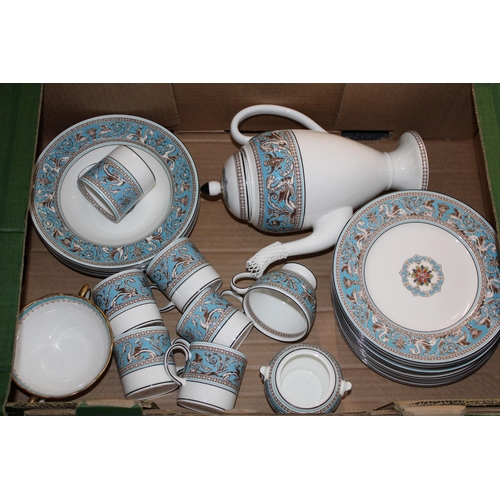 316 - A large collection of Wedgwood Turquoise Florentine tea and dinner ware to include coffee pot, cream... 