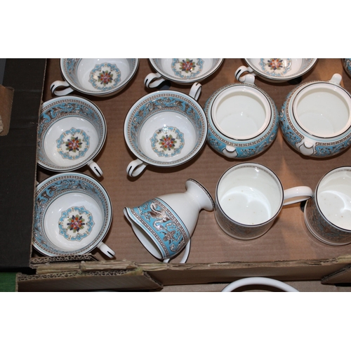 316 - A large collection of Wedgwood Turquoise Florentine tea and dinner ware to include coffee pot, cream... 