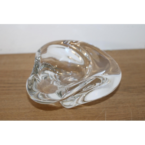 320 - St Louis Crystal Caravelle Triangular Twisted Glass Bowl. St Louis France mark to base. Height 6cm, ... 