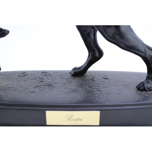 34 - Beswick matt black Pointer dog on ceramic base.