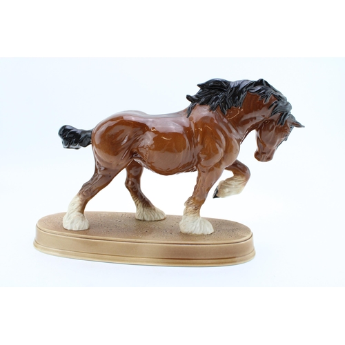 35 - Beswick brown action shire on ceramic base.