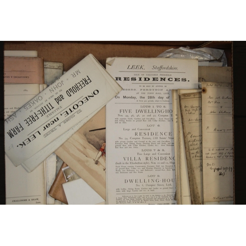 413 - A large collection of c19th & early c20th loose ephemera relating to Leek & North Staffordshire incl... 