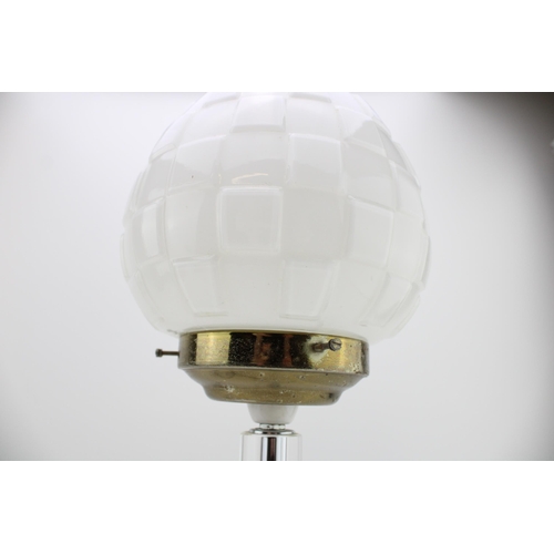 426 - An Art Deco perspex / Lucite table lamp with opaline glass shade. Height 44cm.