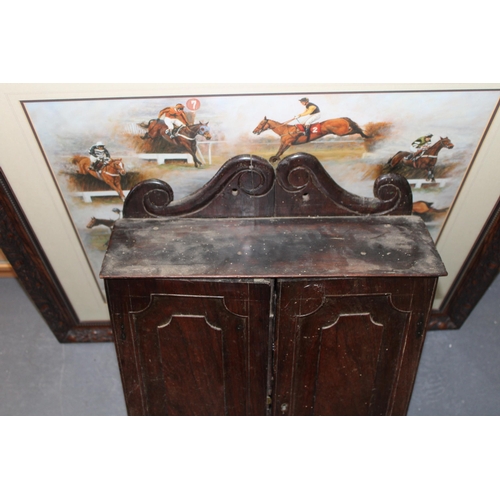 430 - A 19th century cuban mahogany wall cabinet with two internal drawers, pigeon holes and shelf. Height... 