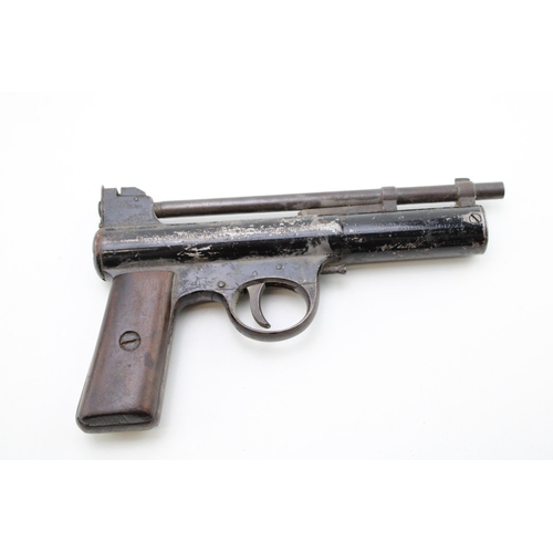 440 - A vintage air pistol 'The Webley mark I' .22 calibre. Wooden grip example. Length 22cm.