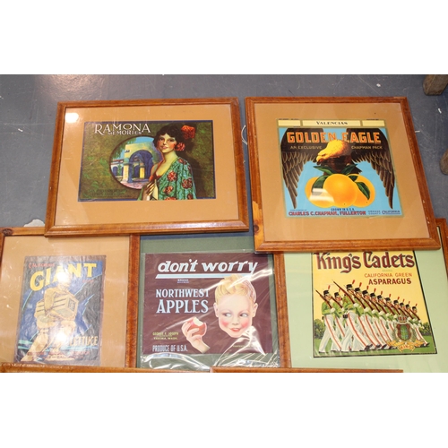 473 - A collection of vintage advertising lithographs to include Ramona Memories, Jackie Boy, Baby Brand A... 