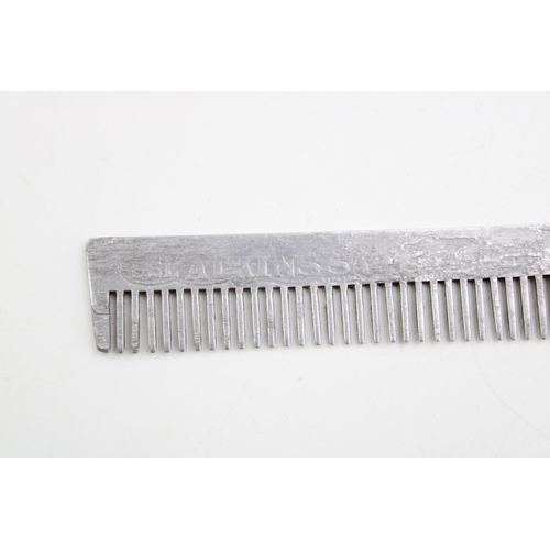 475 - Early 20th century advertising comb 'USE ATKINS SAWS' in aluminium.  Likely to be E.C. Atkins & Co, ... 