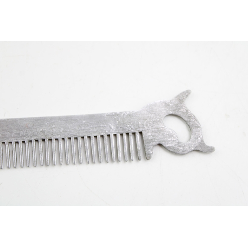 475 - Early 20th century advertising comb 'USE ATKINS SAWS' in aluminium.  Likely to be E.C. Atkins & Co, ... 