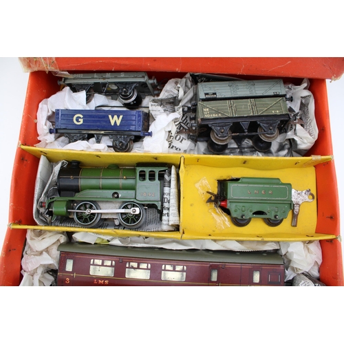 507 - A boxed Hornby Railways O Gauge set to include and LNER 0-2-0 Tender Engine and rolling stock, inclu... 