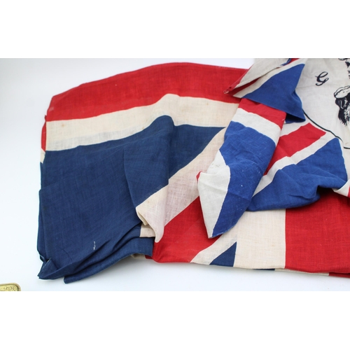 527 - A pair of Union Jack Flags including a King George the Sixth Coronation flag