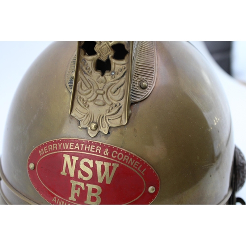 530 - Reproduction World War One Australian New South Wales fire bridage helmet' 1906'.