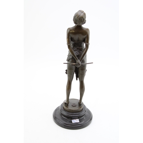 542 - A bronzed spelter 'Bruno Zach' Paris of a nude. Height 36cm.