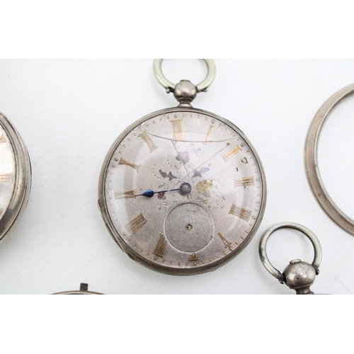 565 - A silver cased, open faced, pocket watch, the silvered dial with Roman numerals, subsidiary seconds ... 