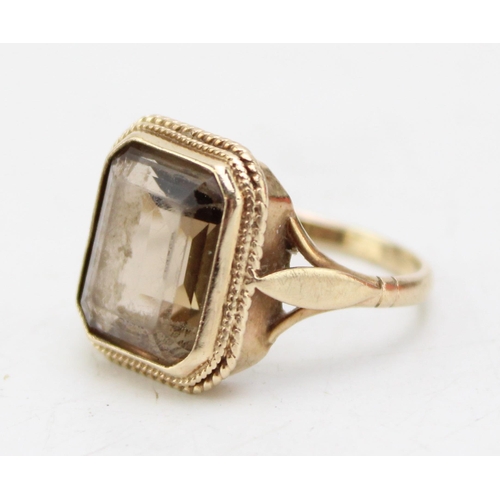 616 - 9ct gold smokey quartz ring, 3.5g, size N.