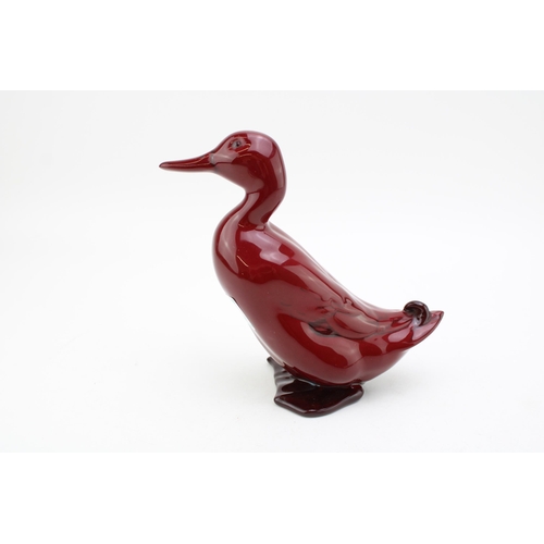 13 - Royal Doulton flambe duck, 16.5cm tall.