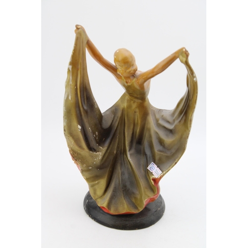 167 - An Art deco chalk ware figure of a lady. Height 32cm.