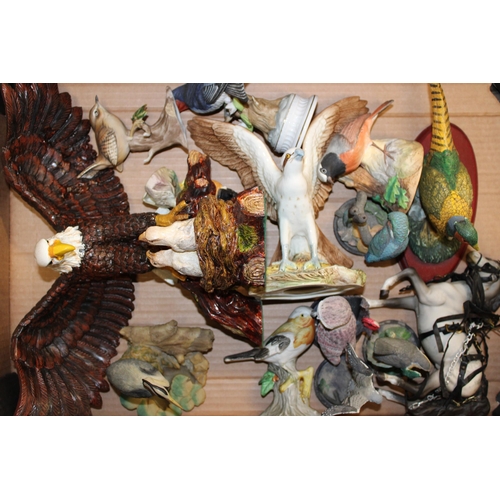 179 - A large collection of ceramic birds with Beswick Matt grey prancing Arab (Qty) collection only.