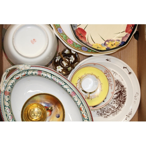 236 - A mixed collection of ceramics to include hand painted cup and saucer, Dresden cup and pin dish, New... 