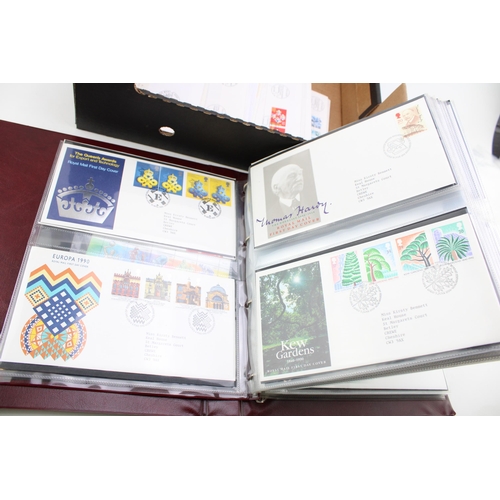 260 - A collection of Royal Mail First Day Covers in a ring binder together with a collection of Swiss Fir... 