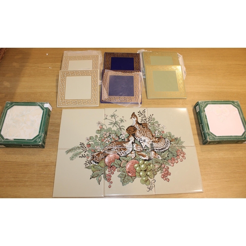 51 - A collection of tiles to include Maw & Co.Ltd 6 tile pack of unique hand decorated Tranquility 6” x ... 