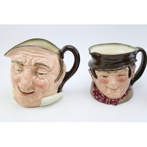 81 - Three large Royal Doulton Character Jug figures to include 'Farmer John', 'Sam Weller' together with... 