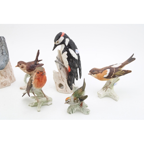 94 - A collection of Goebel birds to include 'Woodpecker', 'Nuthatch', 'Robin',  'Wren' and two other sim... 