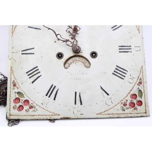 97 - A 19th century grandfather clock moon phase movement, Thomas Stacy clock Southwell, complete with ch... 