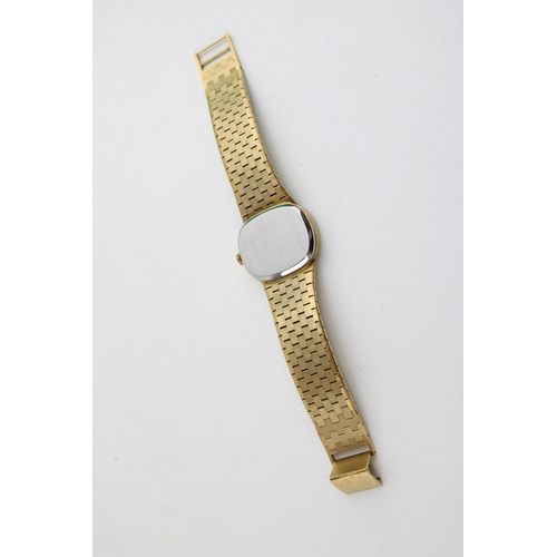 2 - A Montine of Switzerland 17 Jewels Incabloc wristwatch, gold plated on gold plated bracelet. Case di... 