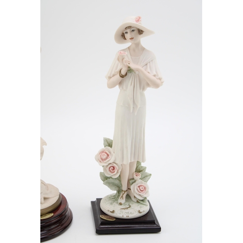 123 - Giuseppe Armani Florence figurines to include a lady with her dog and a lady with a rose (2), 24cm t... 