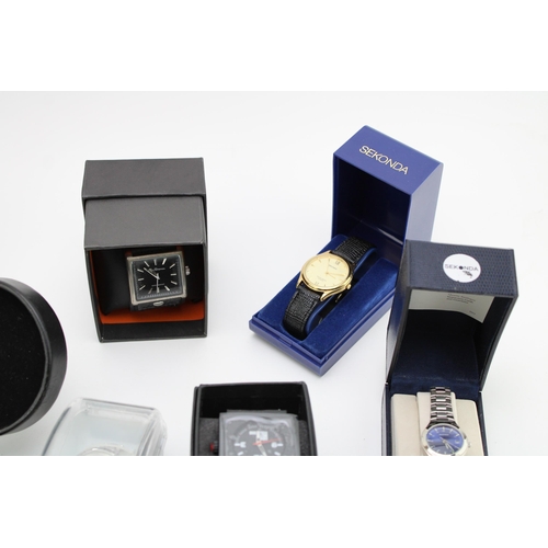 126 - A mixed collection of boxed NOS watches to include examples by Sekonda, Constant, Ben Sherman, Aviat... 