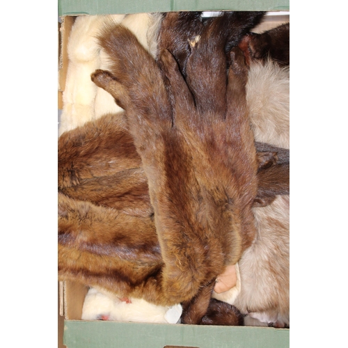 137 - A collection of vintage early c20th and mid century fur stoles, collars, fox fur and other