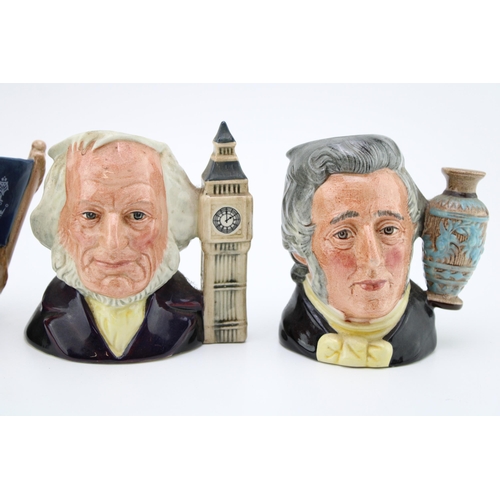 147 - Three small Royal Doulton character jugs to include the Doultons such as Sir Henry Doulton, Michael ... 