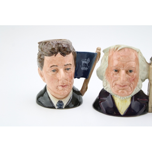 147 - Three small Royal Doulton character jugs to include the Doultons such as Sir Henry Doulton, Michael ... 