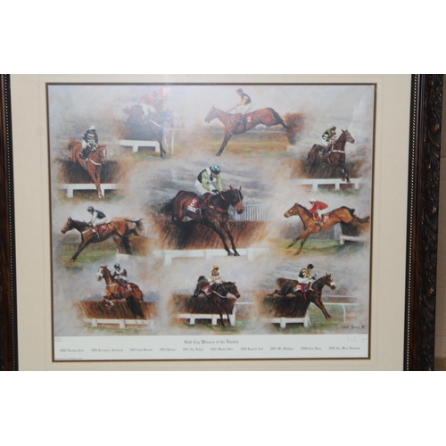 21 - Mark Spires, A frame artists proof of the 'Gold Cup Winners of the Nineties'. 52cm x 61cm.