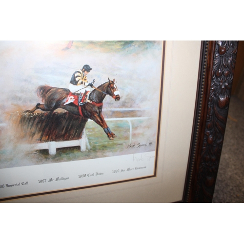 21 - Mark Spires, A frame artists proof of the 'Gold Cup Winners of the Nineties'. 52cm x 61cm.