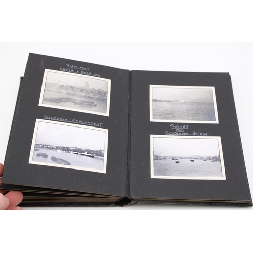 33 - A WWII era photograph album with photographs taken whilst cycle touring in the UK, including picture... 