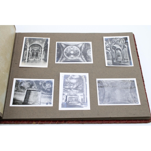 39 - A leather bound period photo album from North Africa containing an interesting collection of WWII er... 