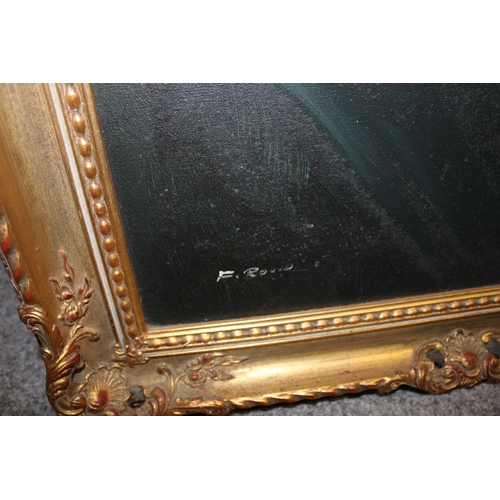 61 - F. Rowe in the manner of Rembrandt, oil on canvas in gilt frame. 60cm x 49cm.