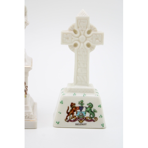 64 - Three Crested ware ceramic items to include City of London RAF Memorial, Belfast Celtic cross and Pl... 