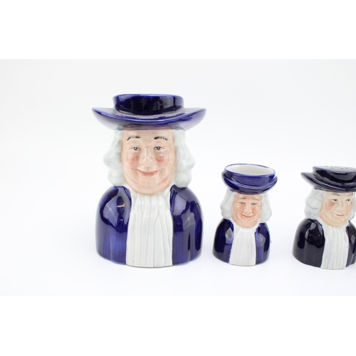 71 - Four Quaker Oats advertising ceramic items by Woods and Sons to include money box, cruet set and tob... 