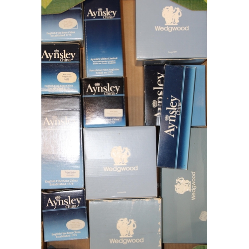 75 - A large collection of boxed Wedgwood, Aynsley and Royal Crown Derby ceramic items to include Aynlsey... 