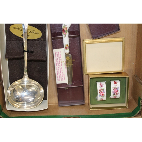 78 - A collection of boxed Royal Crown Derby cutlery and accessories together with a boxed Arthur Price l... 